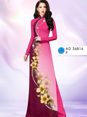 Vải Áo Dài Hoa In 3D AD 36816