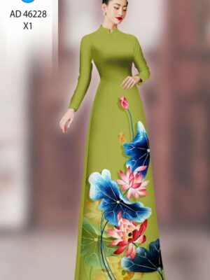 Vải Áo Dài Hoa Sen AD 46228