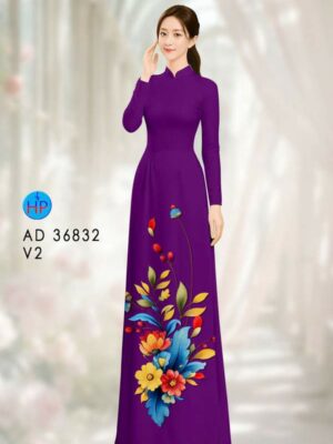 Vải Áo Dài Hoa In 3D AD 36832