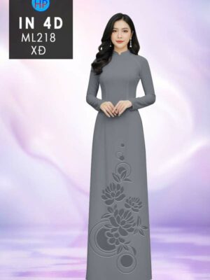 Vải Áo Dài Hoa In 4D AD ML218