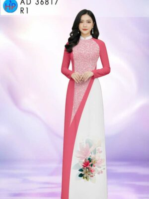 Vải Áo Dài Hoa In 3D AD 36817