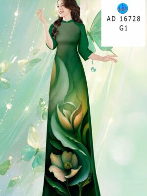 Vải Áo Dài Hoa In 3D AD 16728