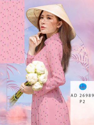 Vải Áo Dài Hoa In 3D AD 26989