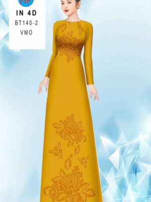 Vải Áo Dài Hoa In 4D AD BT140-2