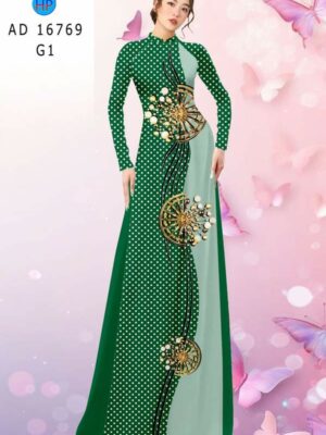Vải Áo Dài Hoa In 3D AD 16769