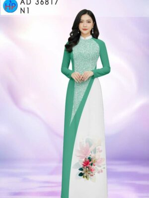 Vải Áo Dài Hoa In 3D AD 36817