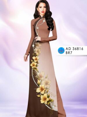 Vải Áo Dài Hoa In 3D AD 36816