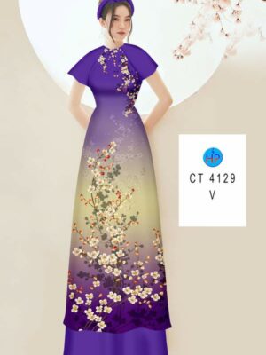 Vải Áo Dài Hoa In 3D AD CT4129