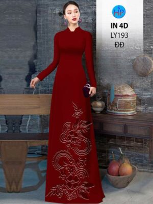 Vải Áo Dài Hoa In Chìm 4D AD LY193