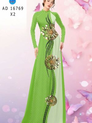 Vải Áo Dài Hoa In 3D AD 16769