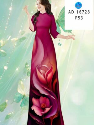 Vải Áo Dài Hoa In 3D AD 16728