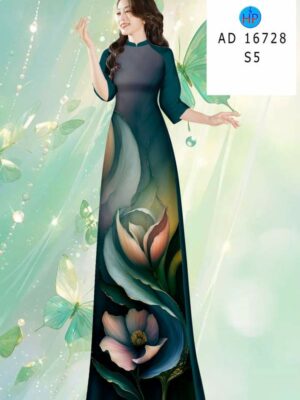 Vải Áo Dài Hoa In 3D AD 16728