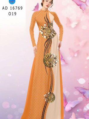 Vải Áo Dài Hoa In 3D AD 16769