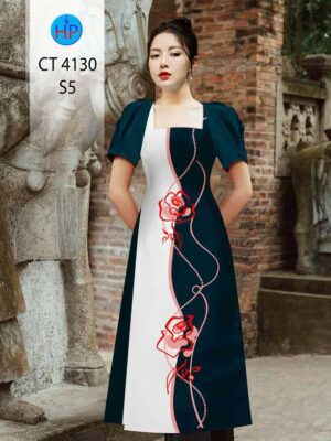 Vải Áo Dài Hoa Hồng AD CT4130