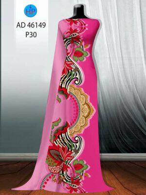 Vải Áo Dài Hoa In 3D AD 46194