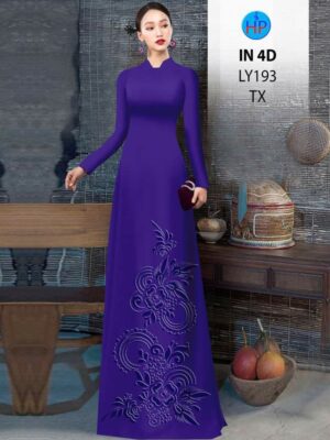 Vải Áo Dài Hoa In Chìm 4D AD LY193