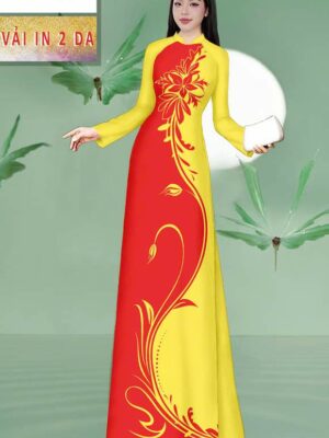 Vải Áo Dài Hoa In 3D AD MT182