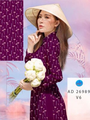 Vải Áo Dài Hoa In 3D AD 26989