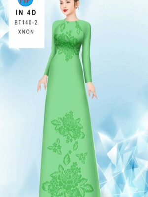 Vải Áo Dài Hoa In 4D AD BT140-2