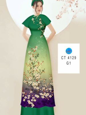 Vải Áo Dài Hoa In 3D AD CT4129