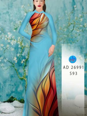 Vải Áo Dài Hoa In 3D AD 26991