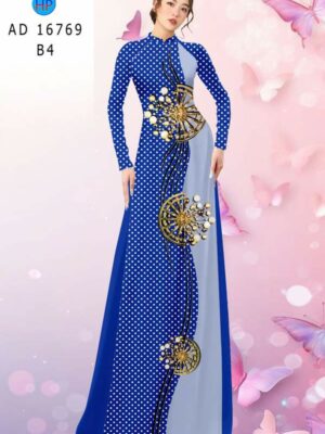 Vải Áo Dài Hoa In 3D AD 16769