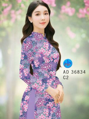 Vải Áo Dài Hoa In 3D AD 36834