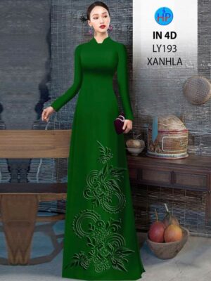 Vải Áo Dài Hoa In Chìm 4D AD LY193