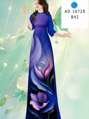 Vải Áo Dài Hoa In 3D AD 16728