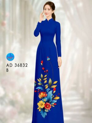 Vải Áo Dài Hoa In 3D AD 36832