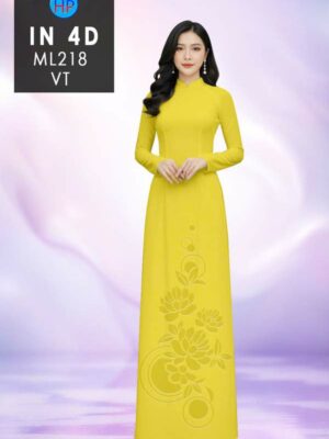 Vải Áo Dài Hoa In 4D AD ML218