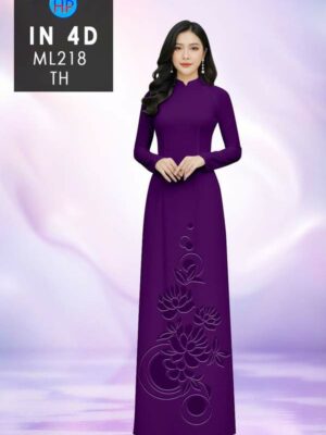 Vải Áo Dài Hoa In 4D AD ML218