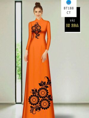 Vải Áo Dài Hoa In 4D AD BT188