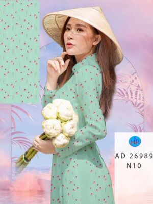 Vải Áo Dài Hoa In 3D AD 26989