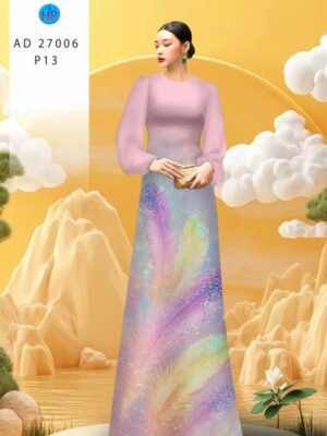 Vải Áo Dài Hoa In 3D AD 27006