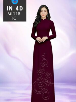 Vải Áo Dài Hoa In 4D AD ML218