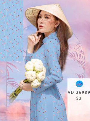 Vải Áo Dài Hoa In 3D AD 26989