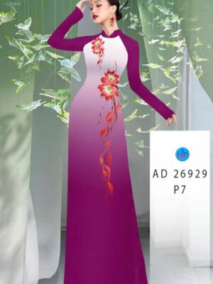 Vải Áo Dài Hoa In 3D AD 26929