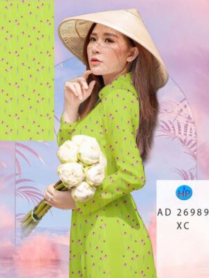 Vải Áo Dài Hoa In 3D AD 26989