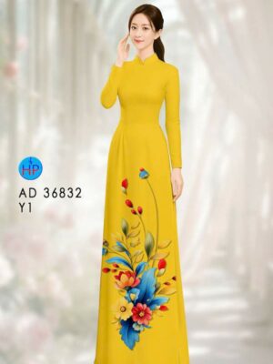 Vải Áo Dài Hoa In 3D AD 36832