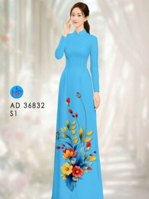 Vải Áo Dài Hoa In 3D AD 36832