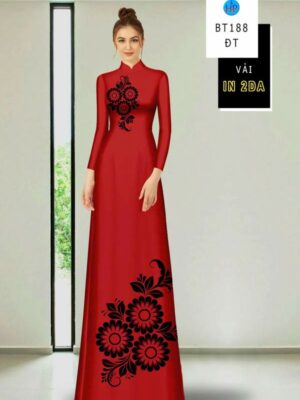 Vải Áo Dài Hoa In 4D AD BT188