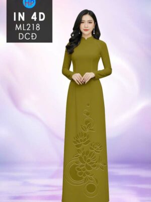 Vải Áo Dài Hoa In 4D AD ML218