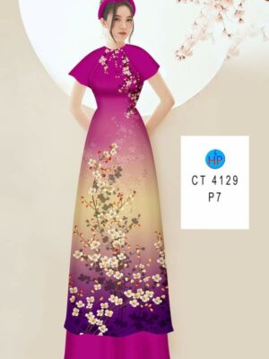 Vải Áo Dài Hoa In 3D AD CT4129