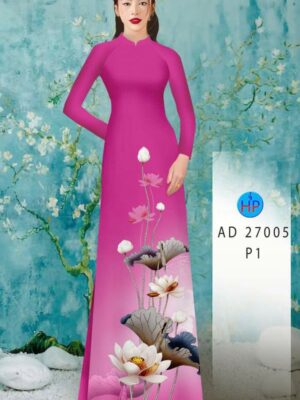 Vải Áo Dài Hoa Sen AD 27005