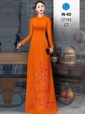 Vải Áo Dài Hoa In Chìm 4D AD LY193
