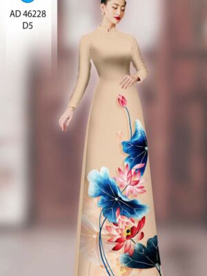 Vải Áo Dài Hoa Sen AD 46228
