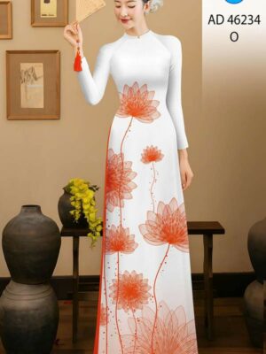 Vải Áo Dài Hoa Sen AD 46234