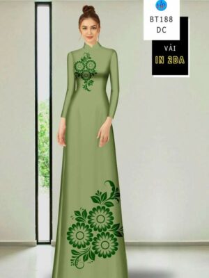 Vải Áo Dài Hoa In 4D AD BT188