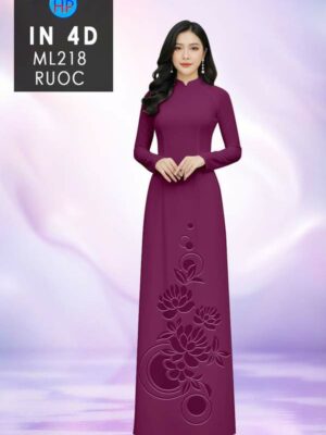 Vải Áo Dài Hoa In 4D AD ML218